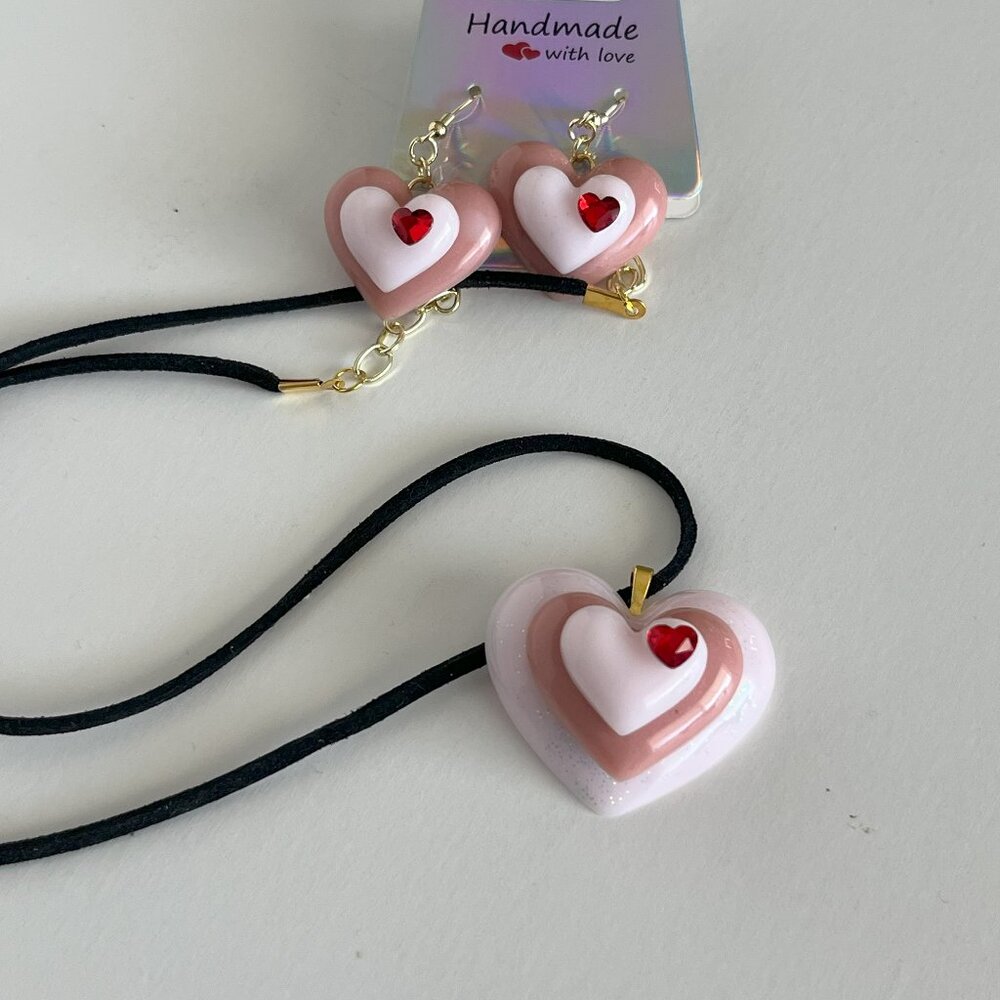 Hearts Galore!  Necklace & Earring set